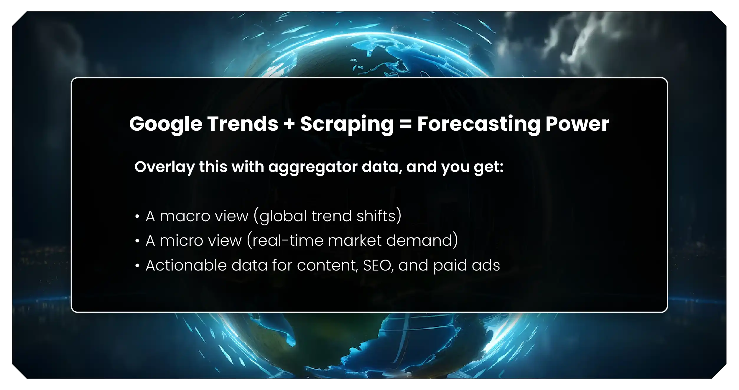 Google Trends + Scraping = Forecasting Power